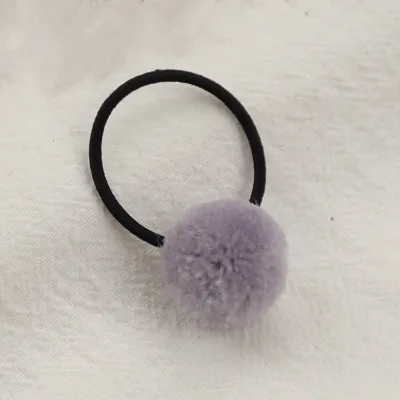 Children Kids Cute Fur Ball Hair Ring Candy Color Hair Tie Headwear