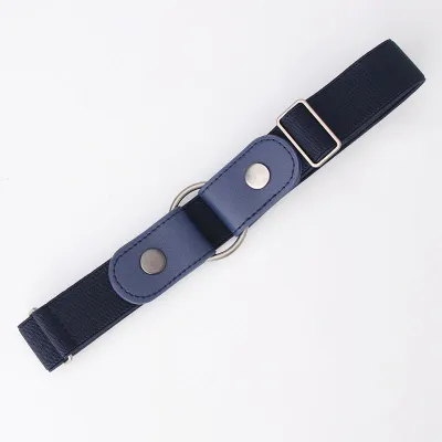 Women Simple Elastic Waist Non-Perforated Belt with Alloy Buckle