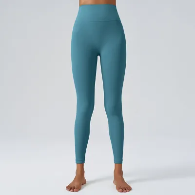 Women Simple High Waist Hip Lifting Abdominal Sports Fitness Yoga Leggings