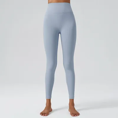 Women Simple High Waist Hip Lifting Abdominal Sports Fitness Yoga Leggings