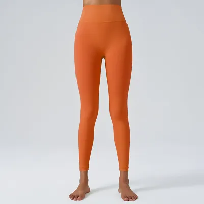 Women Simple High Waist Hip Lifting Abdominal Sports Fitness Yoga Leggings
