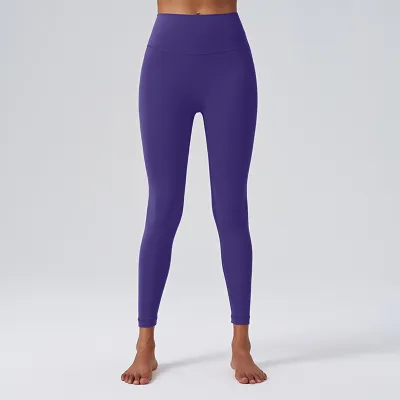 Women Simple High Waist Hip Lifting Abdominal Sports Fitness Yoga Leggings