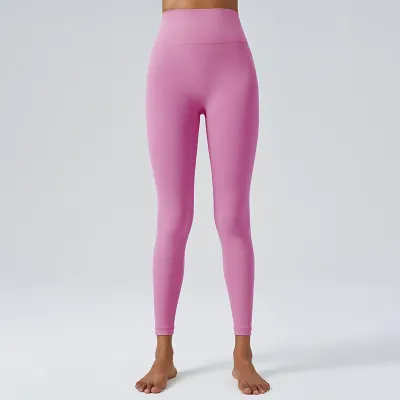 Women Simple High Waist Hip Lifting Abdominal Sports Fitness Yoga Leggings
