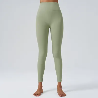 Women Simple High Waist Hip Lifting Abdominal Sports Fitness Yoga Leggings