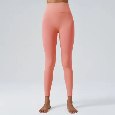 Women Simple High Waist Hip Lifting Abdominal Sports Fitness Yoga Leggings
