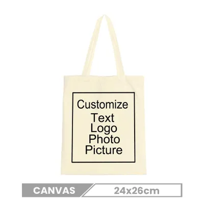 Custom Logo Simple Canvas Tote Bag