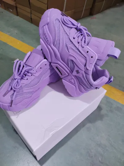 Women Fashion Candy Color Mesh Thick-Soled Low Top Sneaker