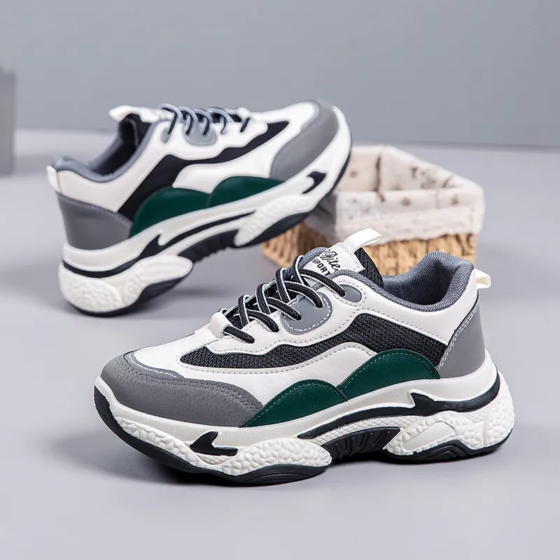 Women Fashion Casual Thick Sole Round Toe Lace Up Sneaker