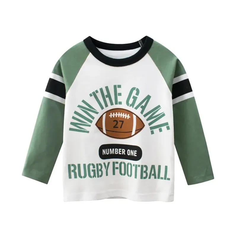 Kids Toddler Boys Casual Cute Alphabet Print Long Sleeve Cotton Crewneck T-Shirt
