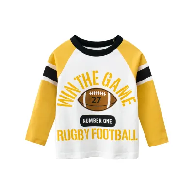Kids Toddler Boys Casual Cute Alphabet Print Long Sleeve Cotton Crewneck T-Shirt