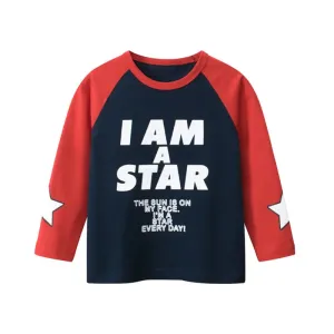 Kids Toddler Boys Casual Alphabet Print Long Sleeve T-Shirt