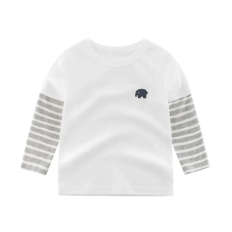Kids Toddler Boys Casual Cute Cartoon Stripe Long Sleeve T-Shirt