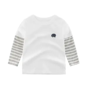 Kids Toddler Boys Casual Cute Cartoon Stripe Long Sleeve T-Shirt