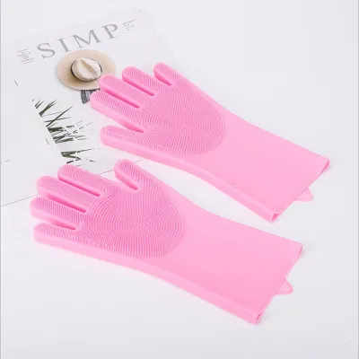 Pet Dog Cat Silicone Bath Massage Gloves - Soft Rubber Shower Brush for Grooming