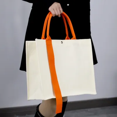 Custom Logo Large Capacity Thickened Canvas Tote Bag
