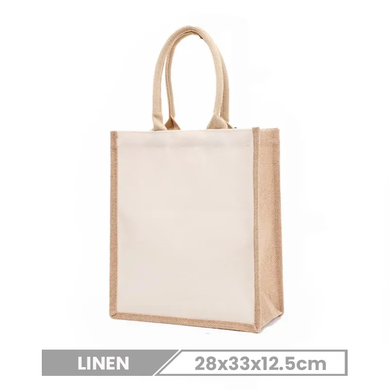 Custom Logo Solid Color Linen Eco-Friendly Tote Bag