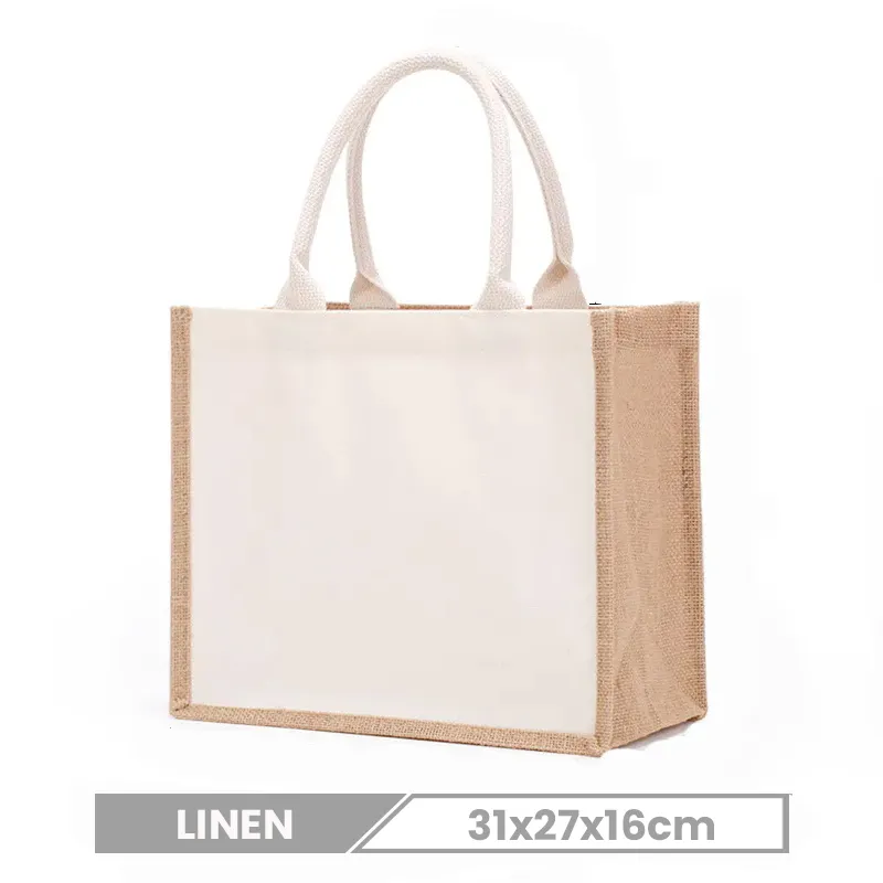 Custom Logo Solid Color Linen Eco-Friendly Tote Bag
