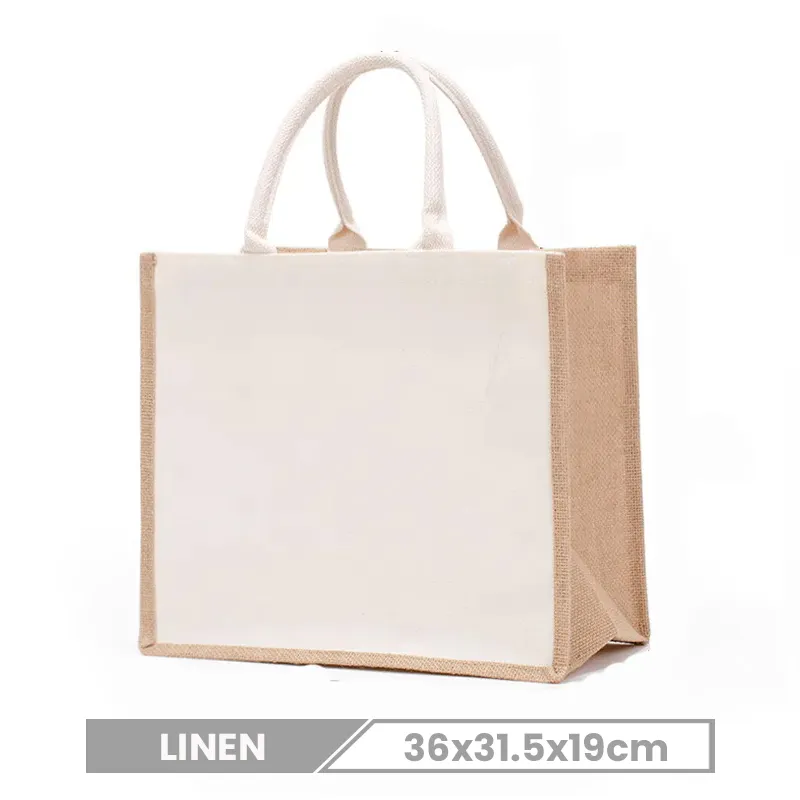 Custom Logo Solid Color Linen Eco-Friendly Tote Bag