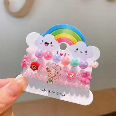 Kids Girls Cute Sweet Cartoon Acrylic Bracelet Set - 28pcs Fruit Styled Plastic Resin Toy Jewelry