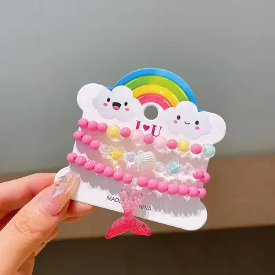 Kids Girls Cute Sweet Cartoon Acrylic Bracelet Set - 28pcs Fruit Styled Plastic Resin Toy Jewelry