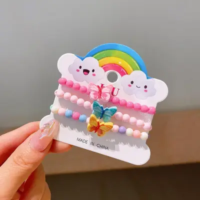 Kids Girls Cute Sweet Cartoon Acrylic Bracelet Set - 28pcs Fruit Styled Plastic Resin Toy Jewelry