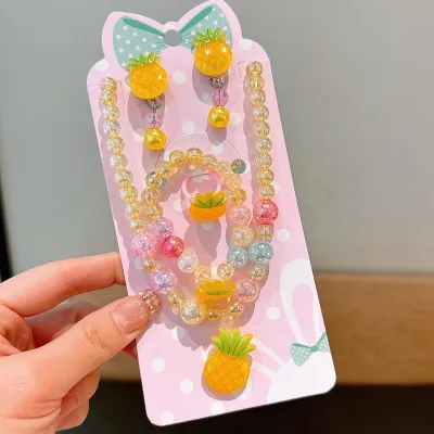 Kids Girls Cute Sweet Fruit Acrylic Beaded Jewelry Set