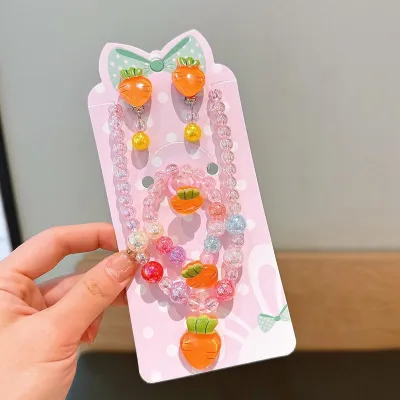 Kids Girls Cute Sweet Fruit Acrylic Beaded Jewelry Set