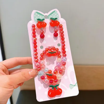 Kids Girls Cute Sweet Fruit Acrylic Beaded Jewelry Set