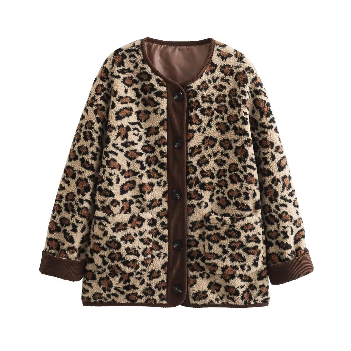 安いそれに目立つ Wholesale Autumn Winter Women Fashion Loose Leopard Print Clothing