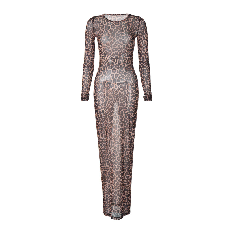 Wholesale Summer Women Fashion Sexy Mesh Leopard Print