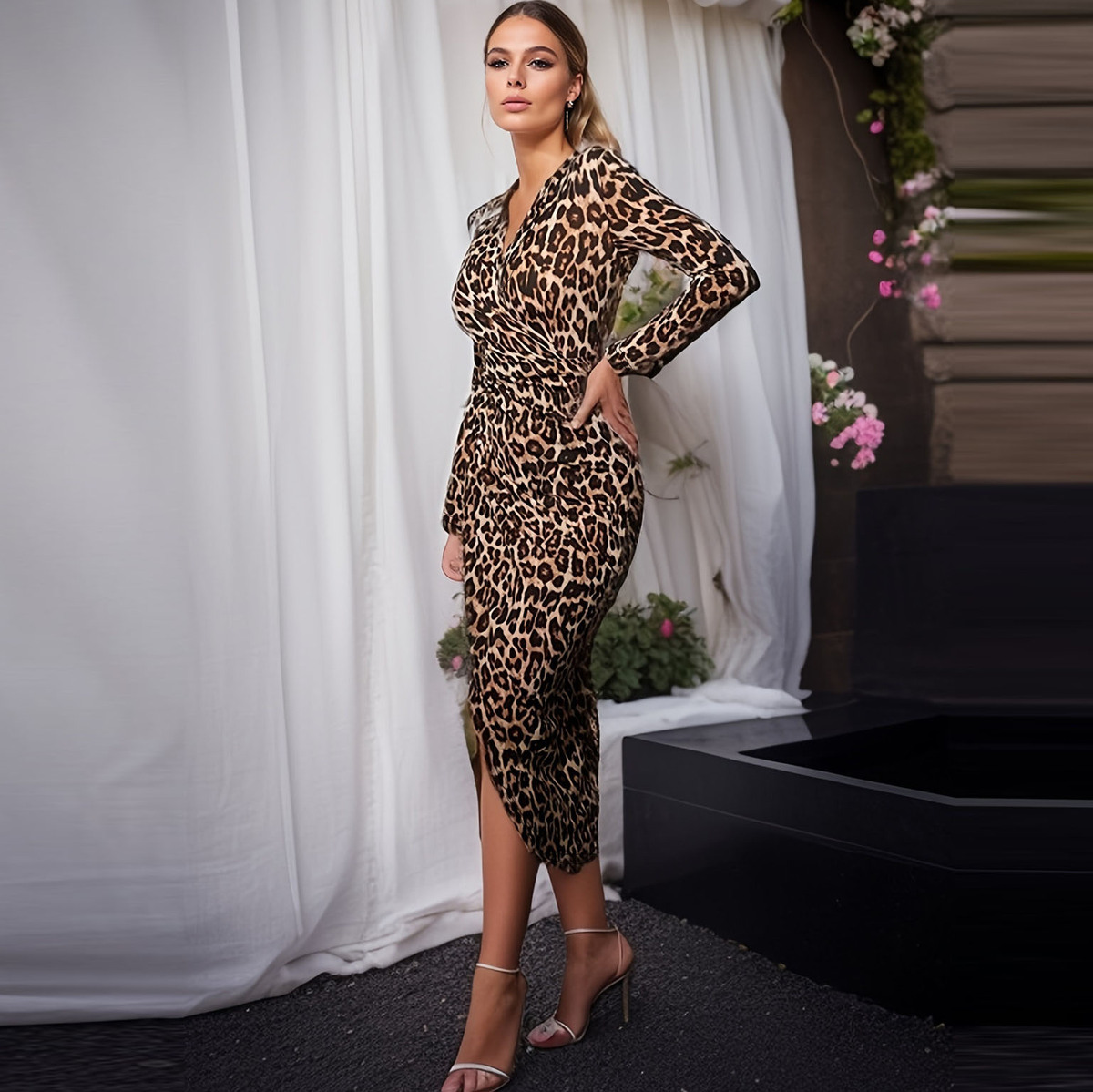 Orders vestido leopardo ajustado