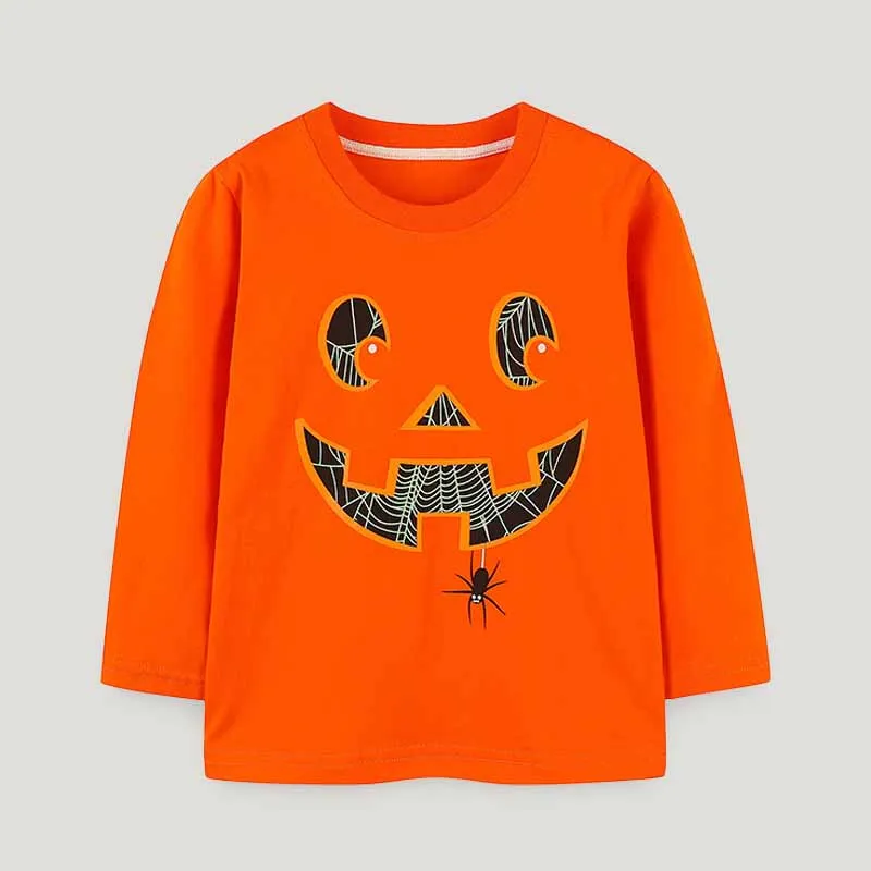 Kids Toddler Boys Girls Cute Pumpkin Print Party Halloween Long Sleeve T-Shirt
