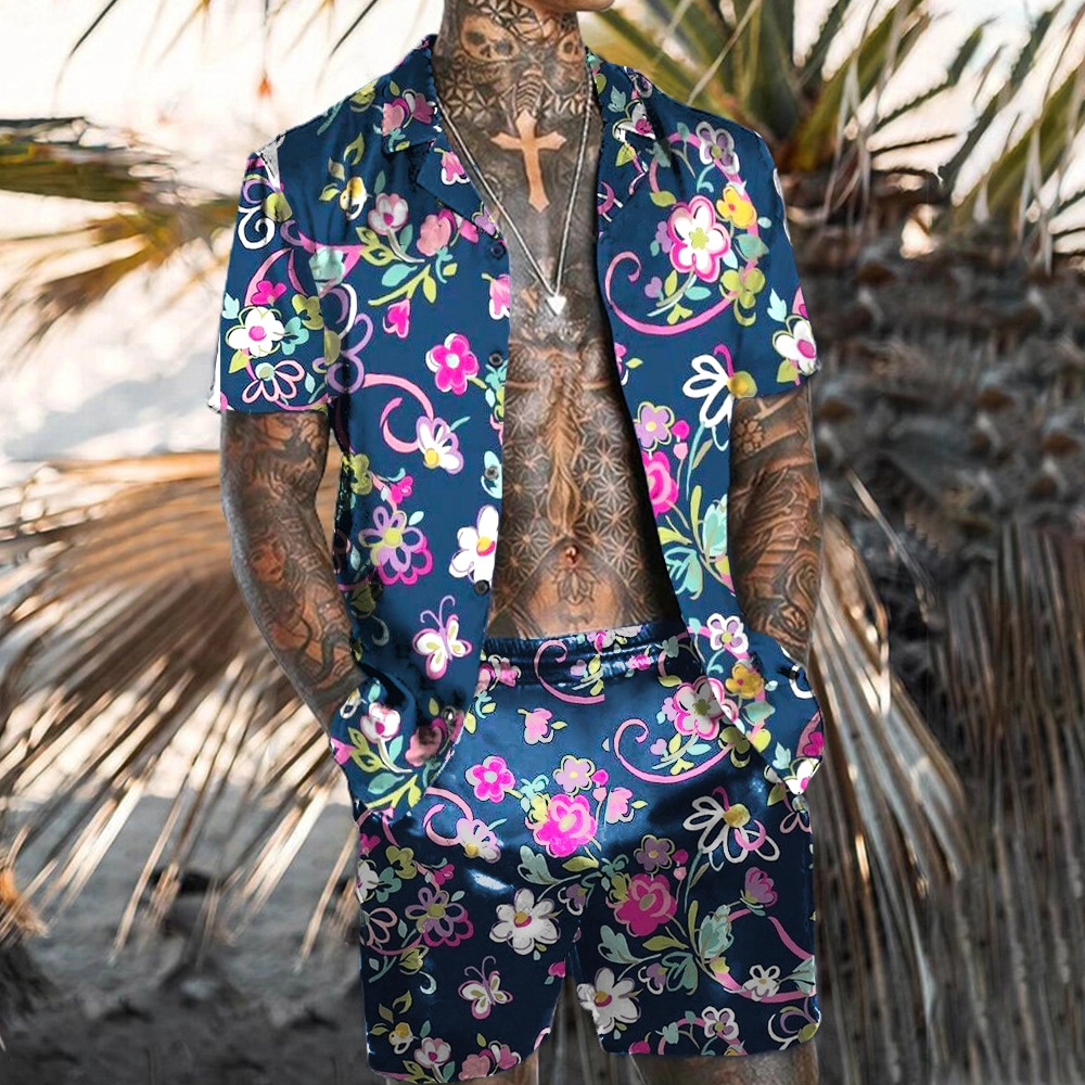レビュー高評価の商品!の商品をすべて Wholesale Men Casual Holiday Hawaii Tiny Flower Print Plus その他