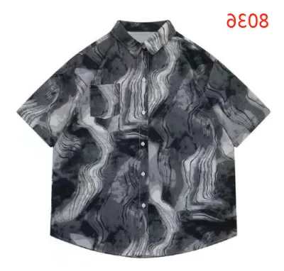 Men Casual Vintage Hawaii Tiny Flower Print Short Sleeve Lapel Shirt