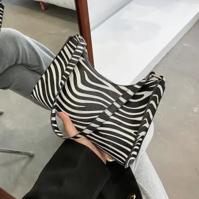 Women Fashion Leopard Zebra Print PU Underarm Shoulder Bag