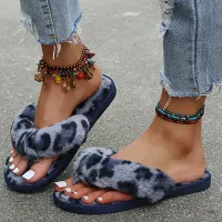 Women'S Fashion Round Toe Pearl Thick Sole Pure House Slippers