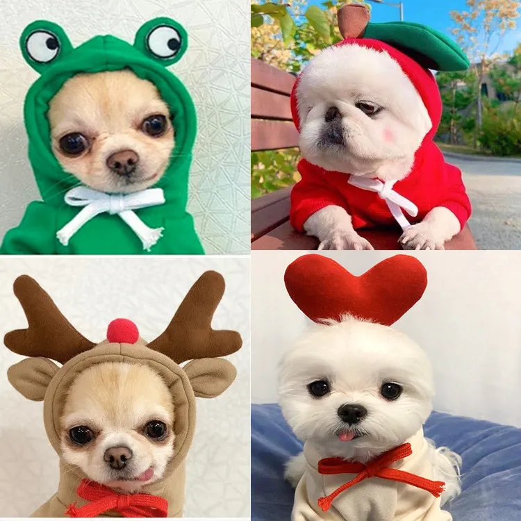 Japan Korean Cute Cartoon Pet Dog Cat Drawstring Hooded Sweatshirt Home Pet Products