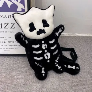 Halloween Gothic Cute Creative Skull Plush Shoulder Bag