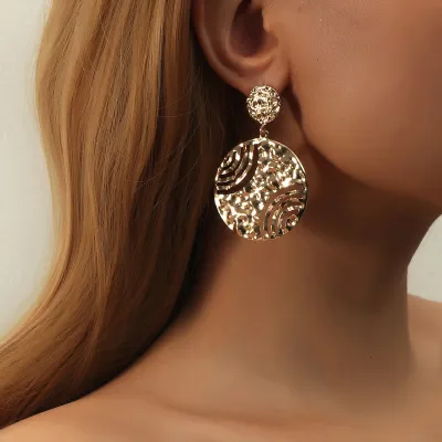 Fashion Round Personality Hollow Earrings