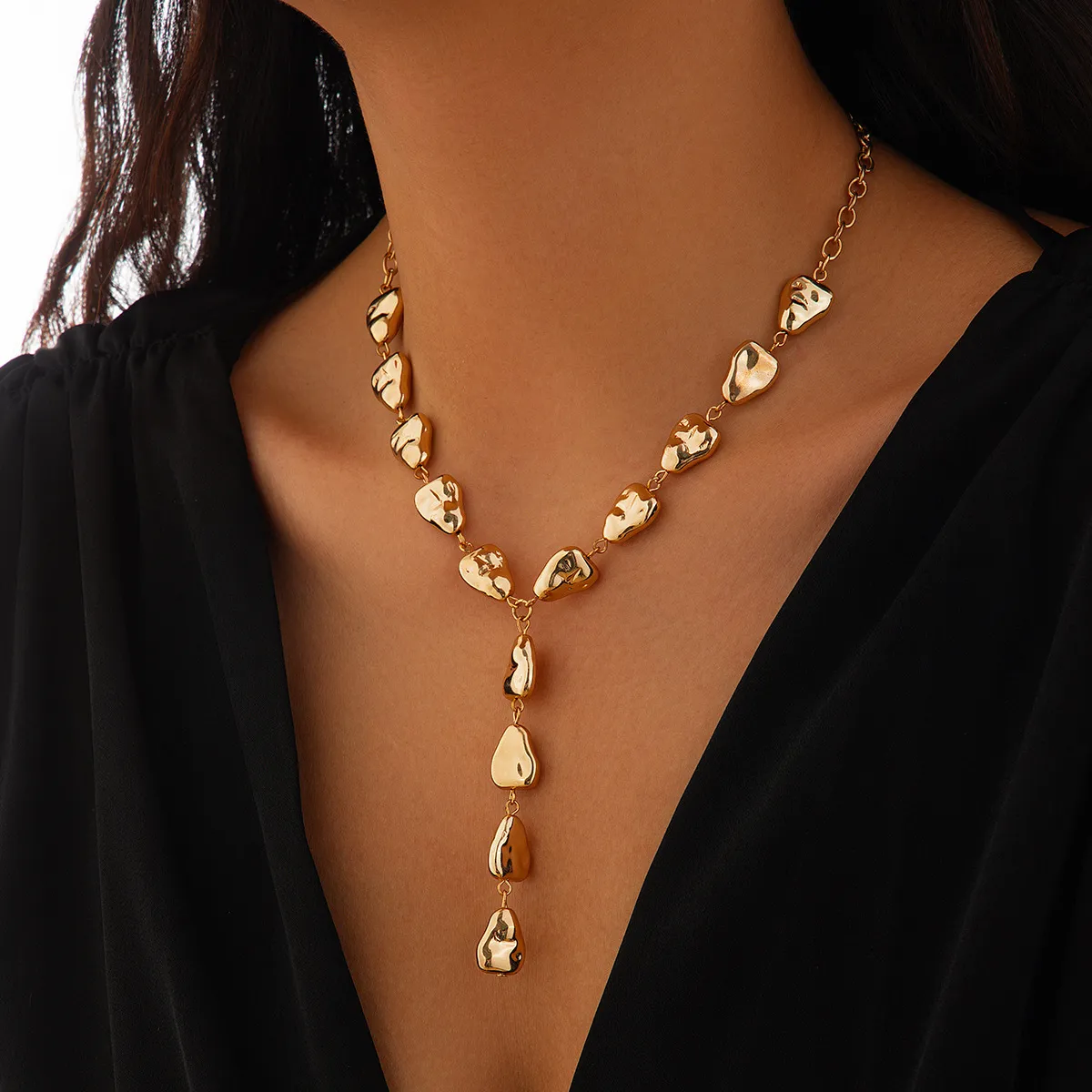 Fashion Irregular Baroque Y Clavicle Chain Necklace