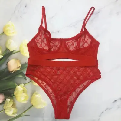 Women Sexy Mesh Perspective Lingerie Set