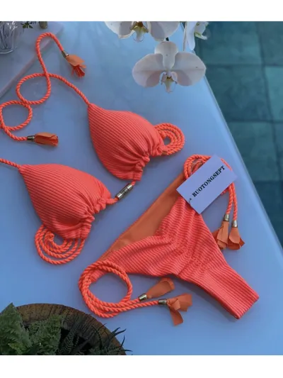 Women Sexy Contrast Strap Bikini