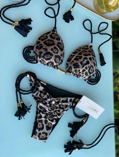Women Sexy Contrast Strap Bikini