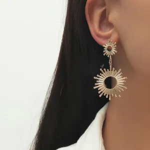 Women Temperament Alloy Sunflower Earrings