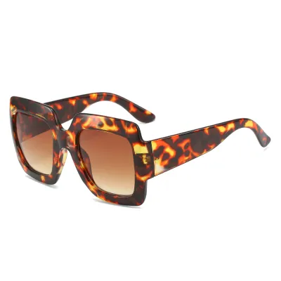 Women Fashion Simple Box Color Matching Square Frame PC Sunglasses