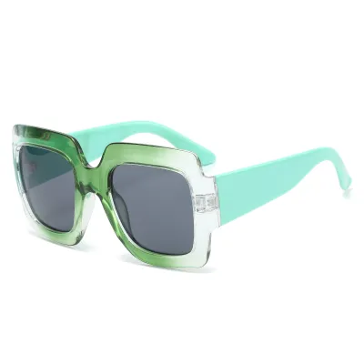 Women Fashion Simple Box Color Matching Square Frame PC Sunglasses