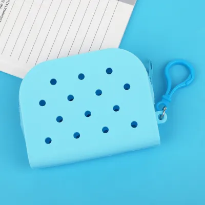 Women Casual Cute Solid Color Hollow Silicone Zipper Wallets