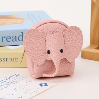 Women Fashion Casual Solid Color Elephant Pattern PU Zipper Wallet