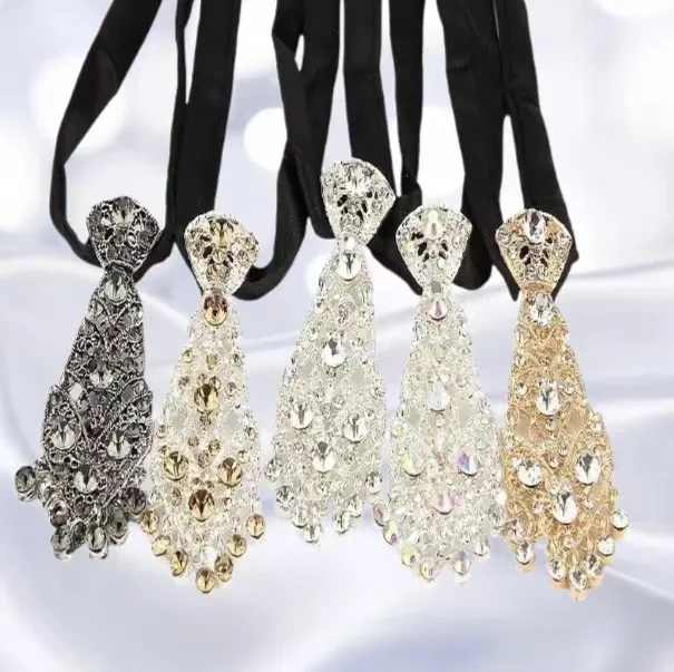 Women Fashion Simple Alloy Rhinestone Tie Accessories