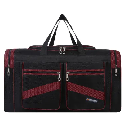 Men Casual Sports Color-Block Foldable Large Capacity Duffle Bag